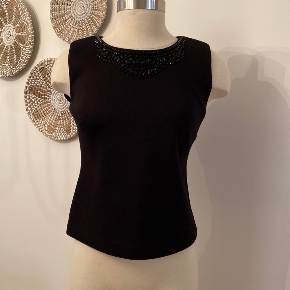 NWT Cynthia Rowley Black Jeweled Top